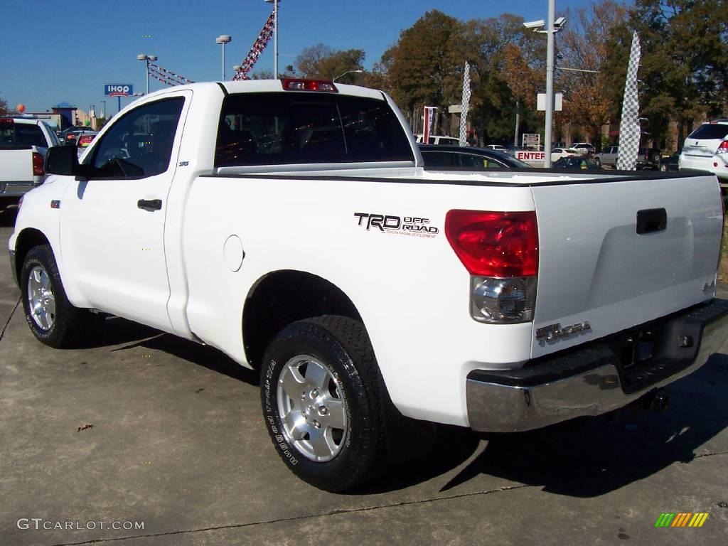 2007 Tundra TRD Regular Cab 4x4 - Super White / Beige photo #3