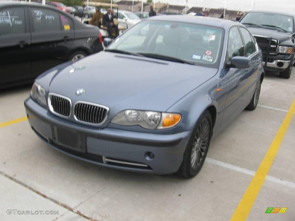 2002 3 Series 330i Sedan - Steel Blue Metallic / Grey photo #1