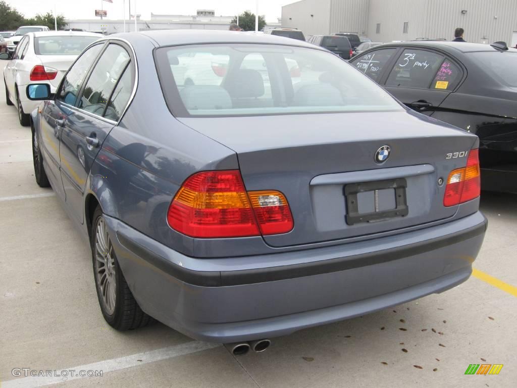 2002 3 Series 330i Sedan - Steel Blue Metallic / Grey photo #2