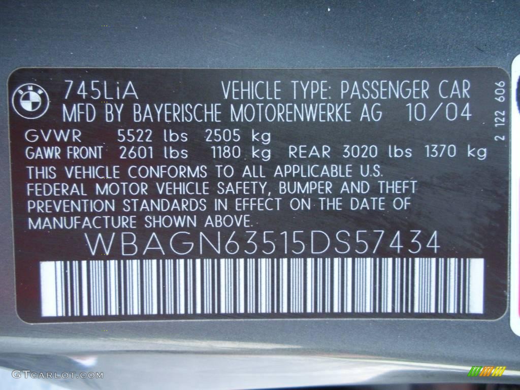 2005 7 Series 745Li Sedan - Titanium Grey Metallic / Black/Black photo #27