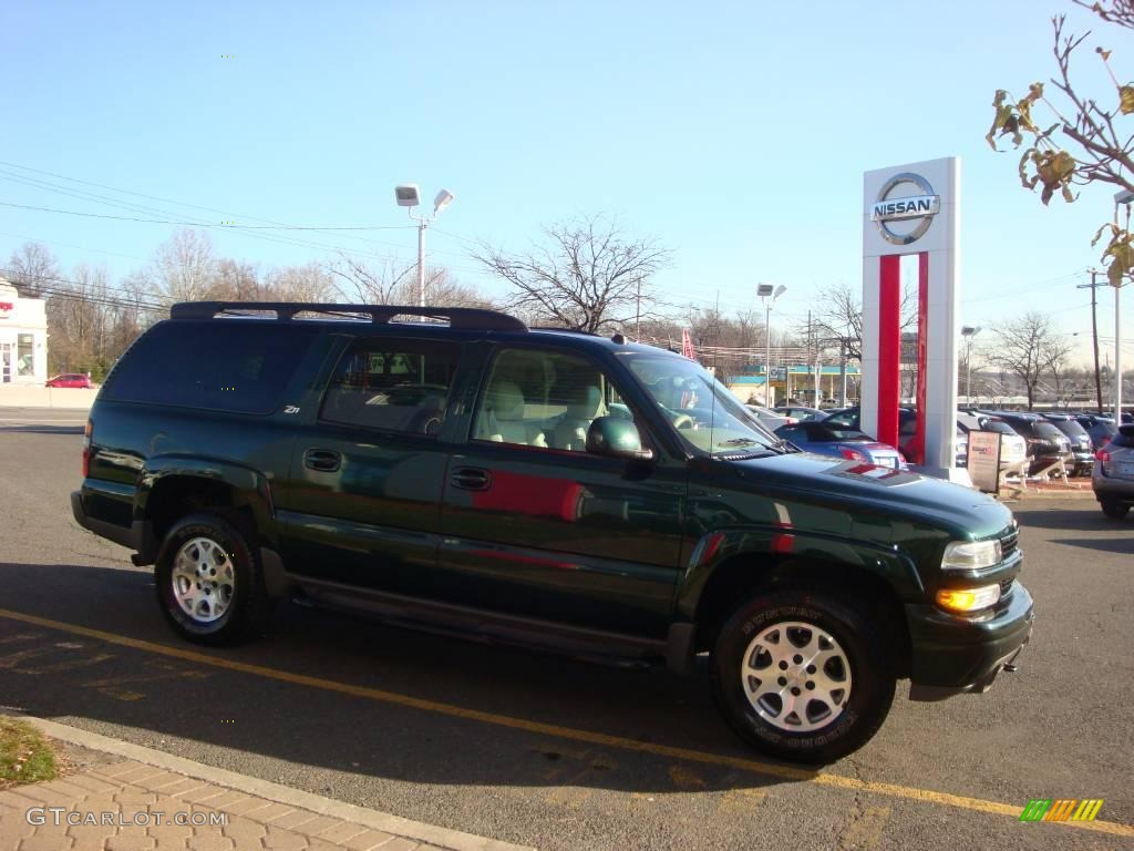 2004 Suburban 1500 Z71 4x4 - Dark Green Metallic / Tan/Neutral photo #14