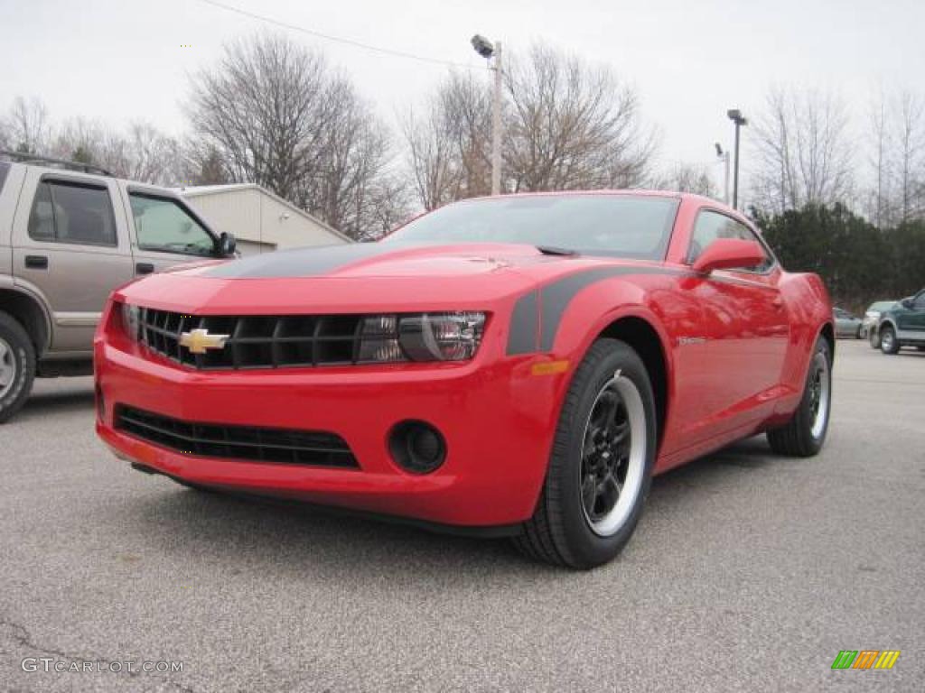 2010 Camaro LS Coupe - Victory Red / Black photo #1