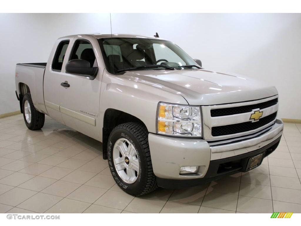 2007 Silverado 1500 LT Extended Cab 4x4 - Silver Birch Metallic / Ebony Black photo #1