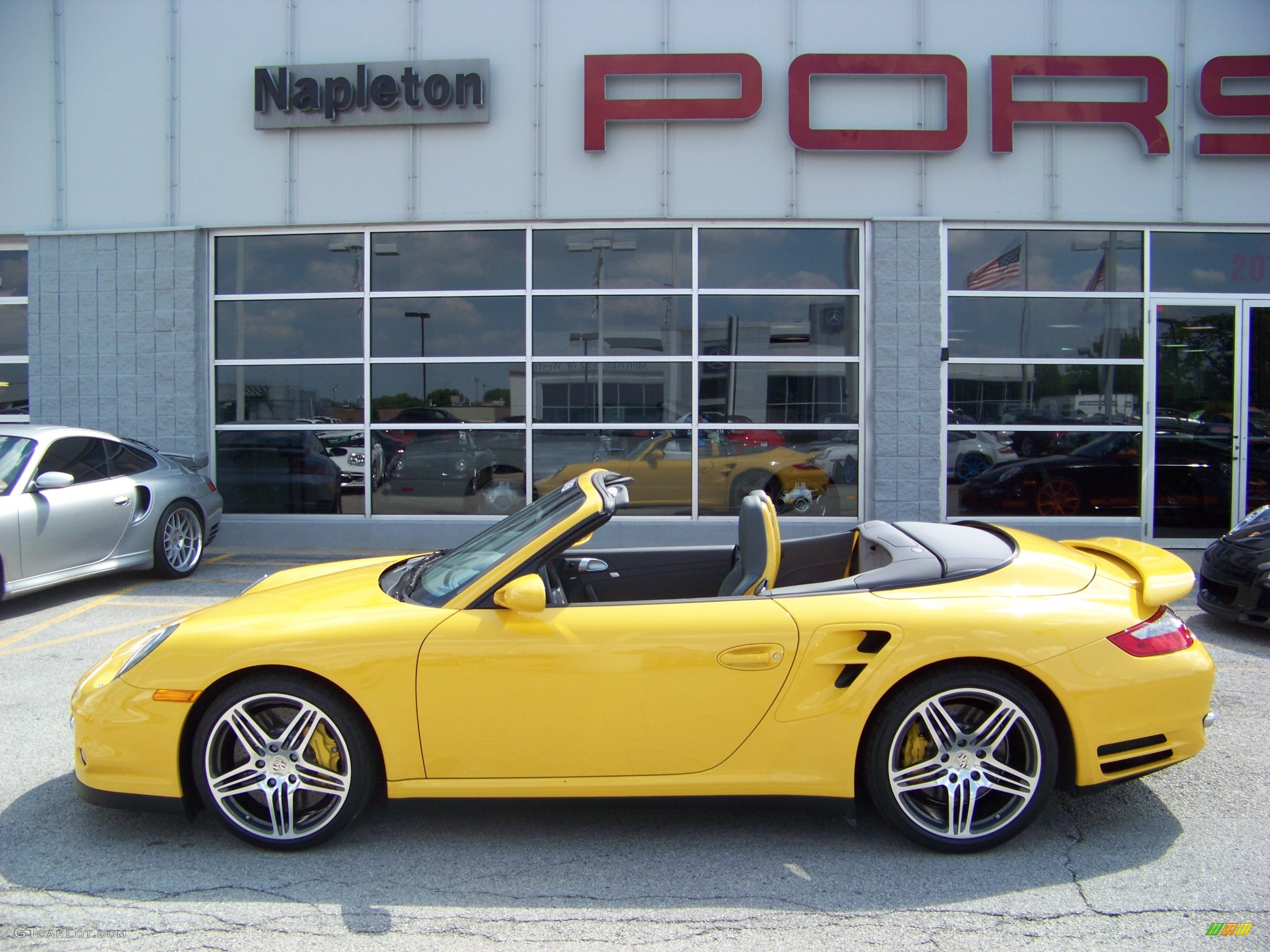 2008 911 Turbo Cabriolet - Speed Yellow / Stone Grey photo #9