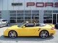 2008 Speed Yellow Porsche 911 Turbo Cabriolet  photo #9