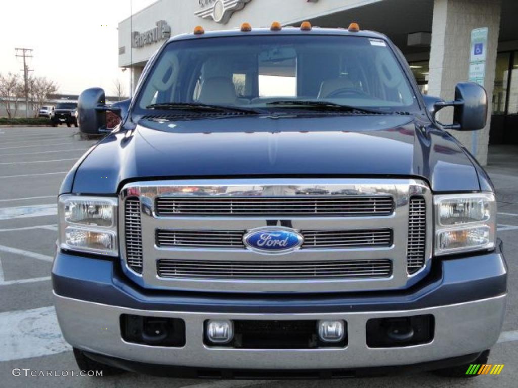 2007 F350 Super Duty Lariat Crew Cab Dually - Medium Wedgewood Blue Metallic / Medium Flint photo #8