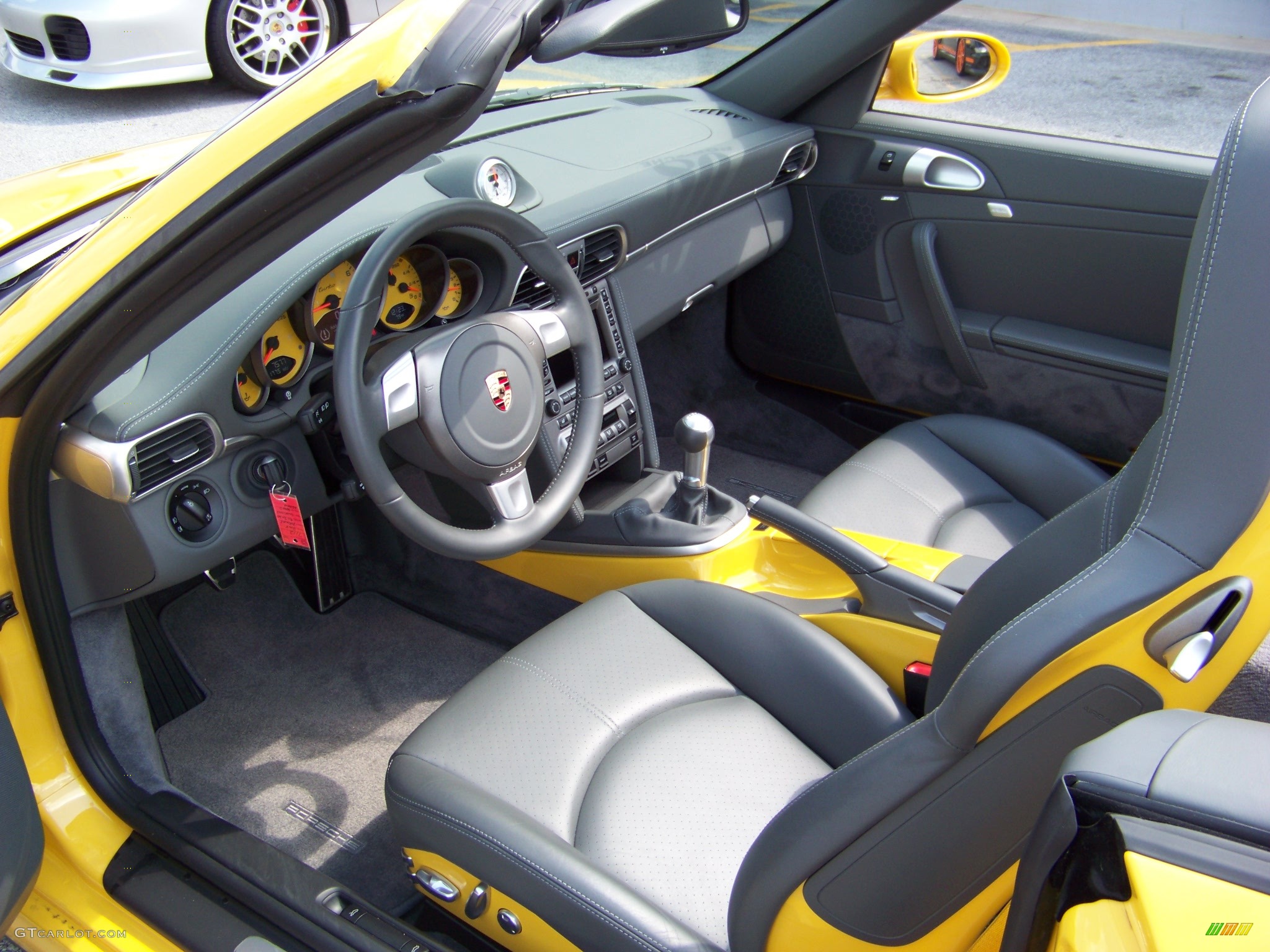 2008 911 Turbo Cabriolet - Speed Yellow / Stone Grey photo #10