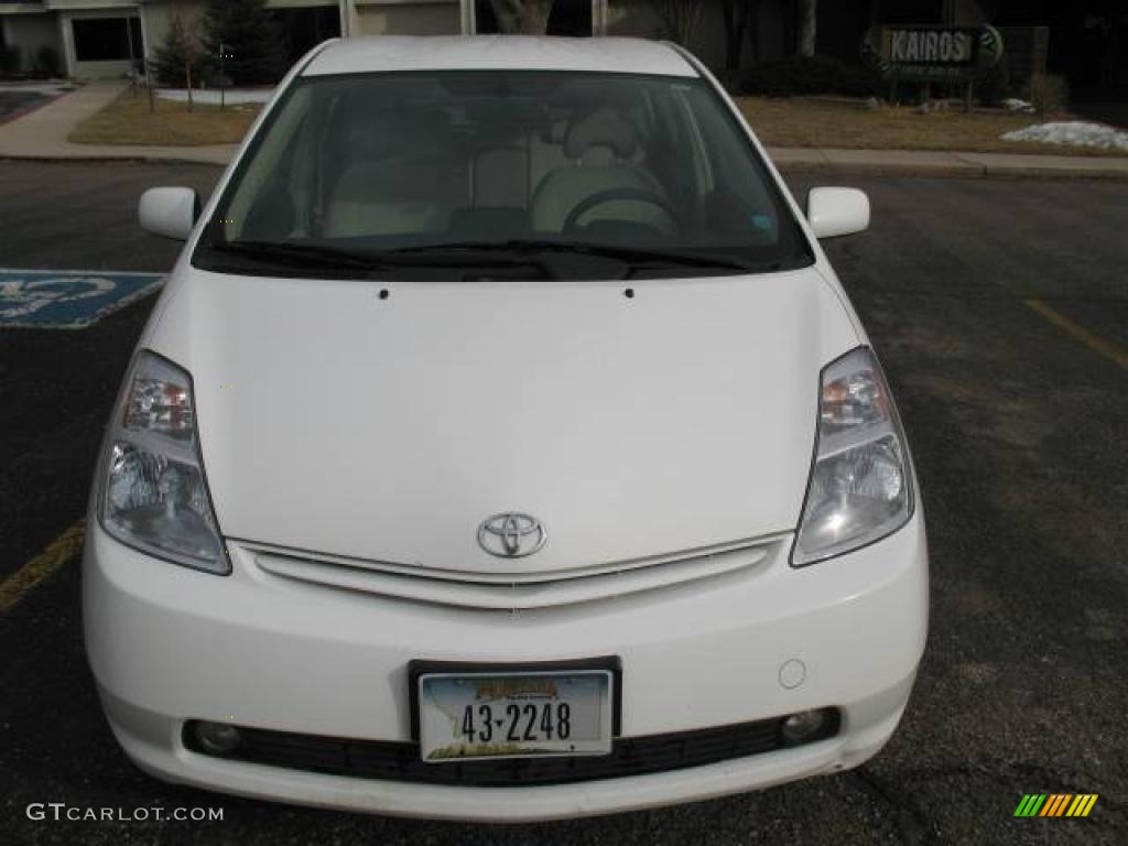 2005 Prius Hybrid - Super White / Ivory/Brown photo #2