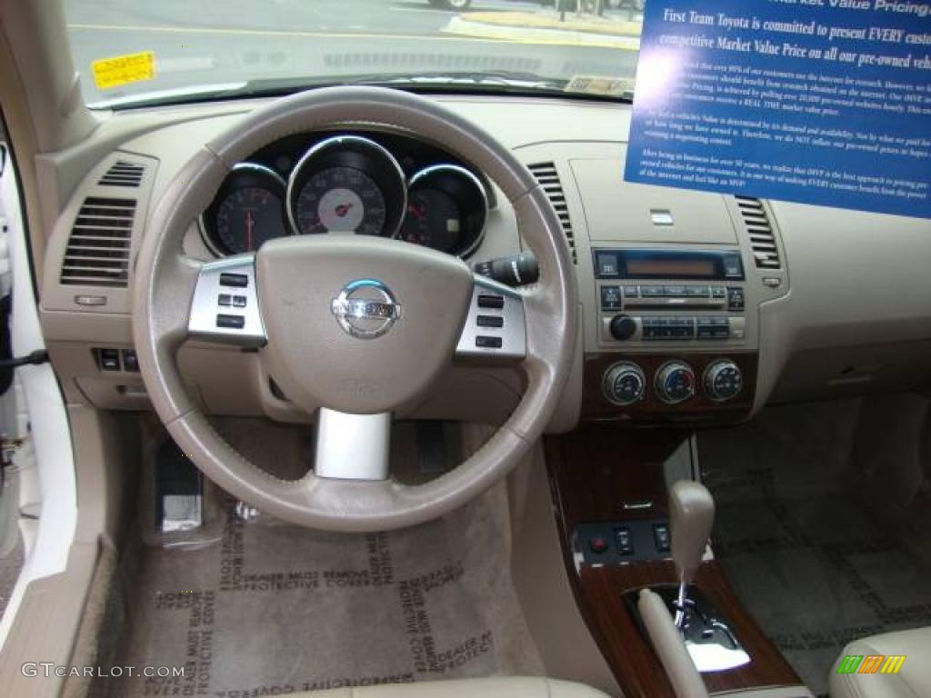 2005 Altima 3.5 SL - Satin White Pearl / Blond photo #11
