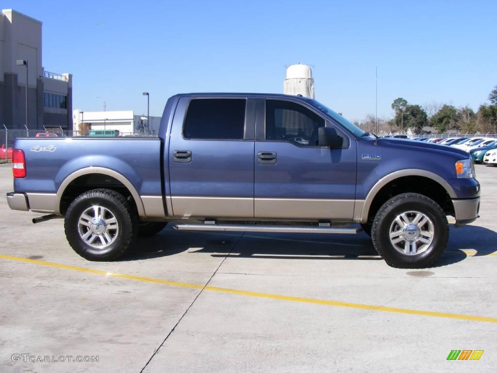 2006 F150 Lariat SuperCrew 4x4 - Medium Wedgewood Blue Metallic / Tan photo #2