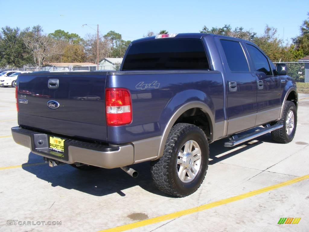 2006 F150 Lariat SuperCrew 4x4 - Medium Wedgewood Blue Metallic / Tan photo #3