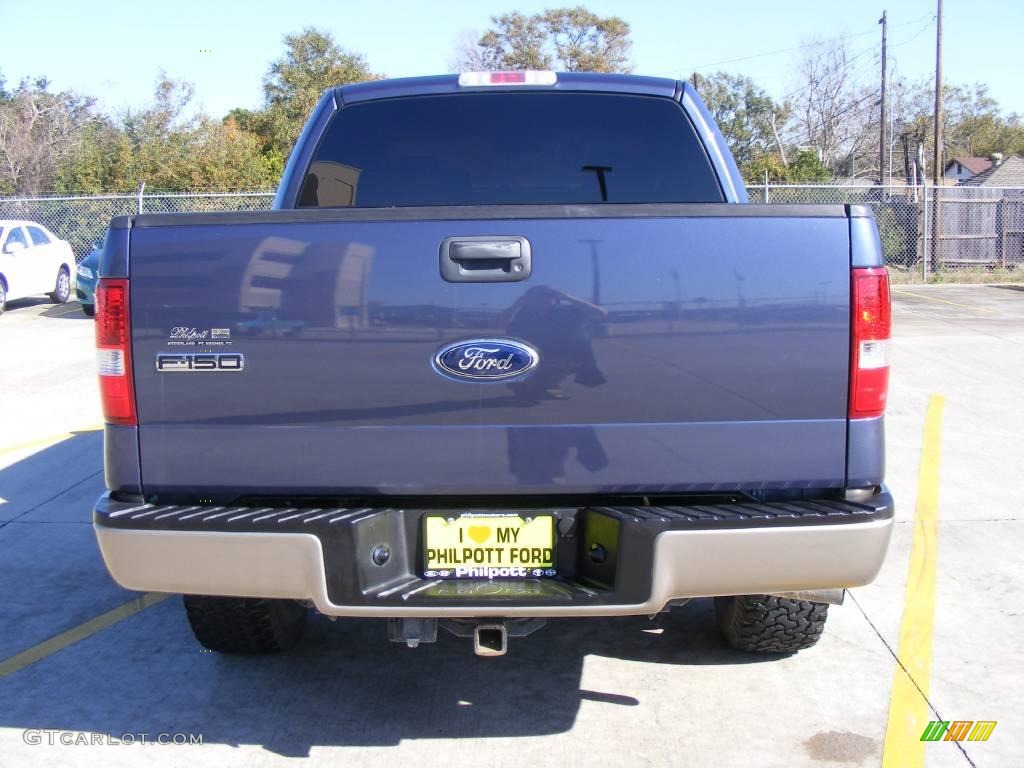 2006 F150 Lariat SuperCrew 4x4 - Medium Wedgewood Blue Metallic / Tan photo #4