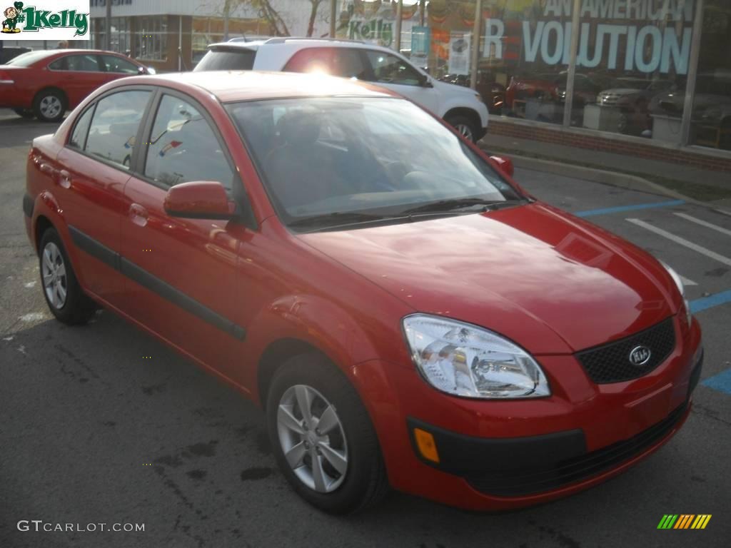 2009 Rio LX Sedan - Tropical Red / Gray photo #1