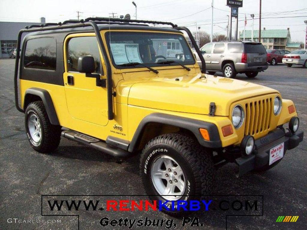 2006 Wrangler Unlimited 4x4 - Solar Yellow / Dark Slate Gray photo #1