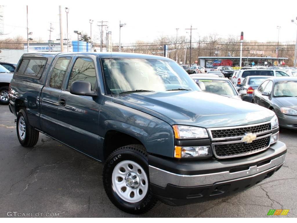 2007 Silverado 1500 Classic Work Truck Extended Cab 4x4 - Blue Granite Metallic / Dark Charcoal photo #3