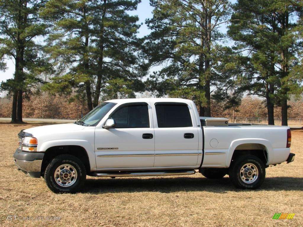 2002 Sierra 2500HD SLE Crew Cab - Summit White / Neutral photo #2