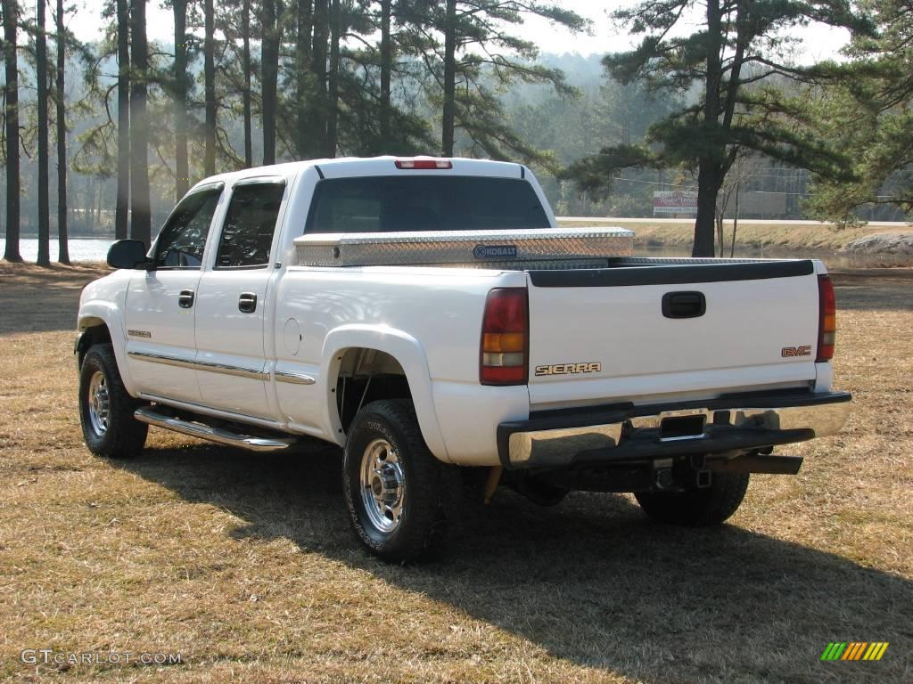 2002 Sierra 2500HD SLE Crew Cab - Summit White / Neutral photo #6