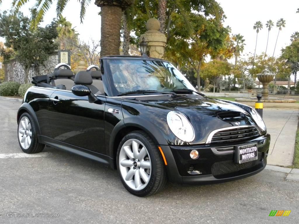 2005 Cooper S Convertible - Jet Black / Space Grey/Panther Black photo #1
