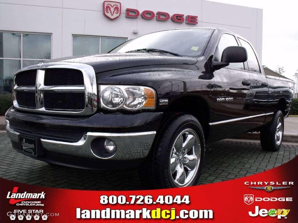 2005 Ram 1500 SLT Quad Cab 4x4 - Black / Dark Slate Gray photo #1