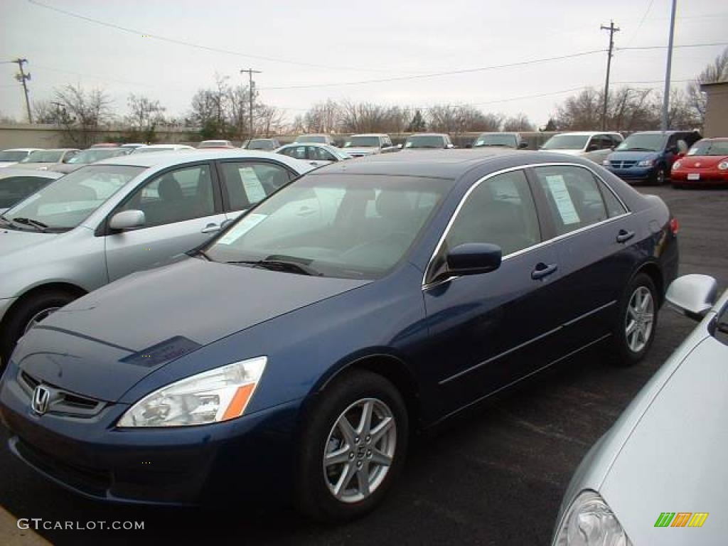 2003 Accord EX V6 Sedan - Eternal Blue Pearl / Gray photo #3