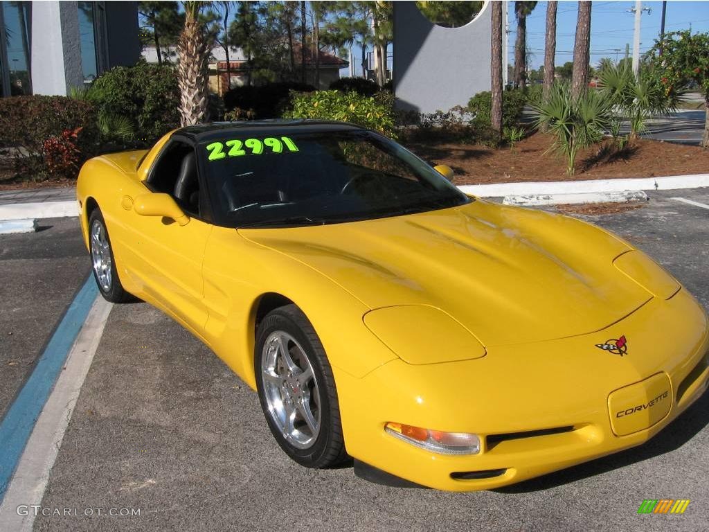 2002 Corvette Coupe - Millenium Yellow / Black photo #1