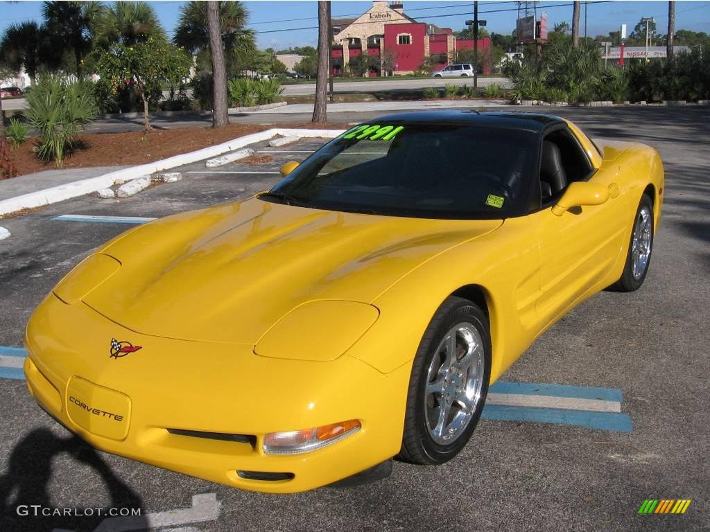 2002 Corvette Coupe - Millenium Yellow / Black photo #4