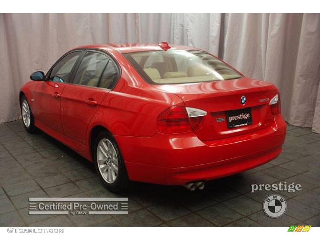 2006 3 Series 325i Sedan - Electric Red / Beige photo #3