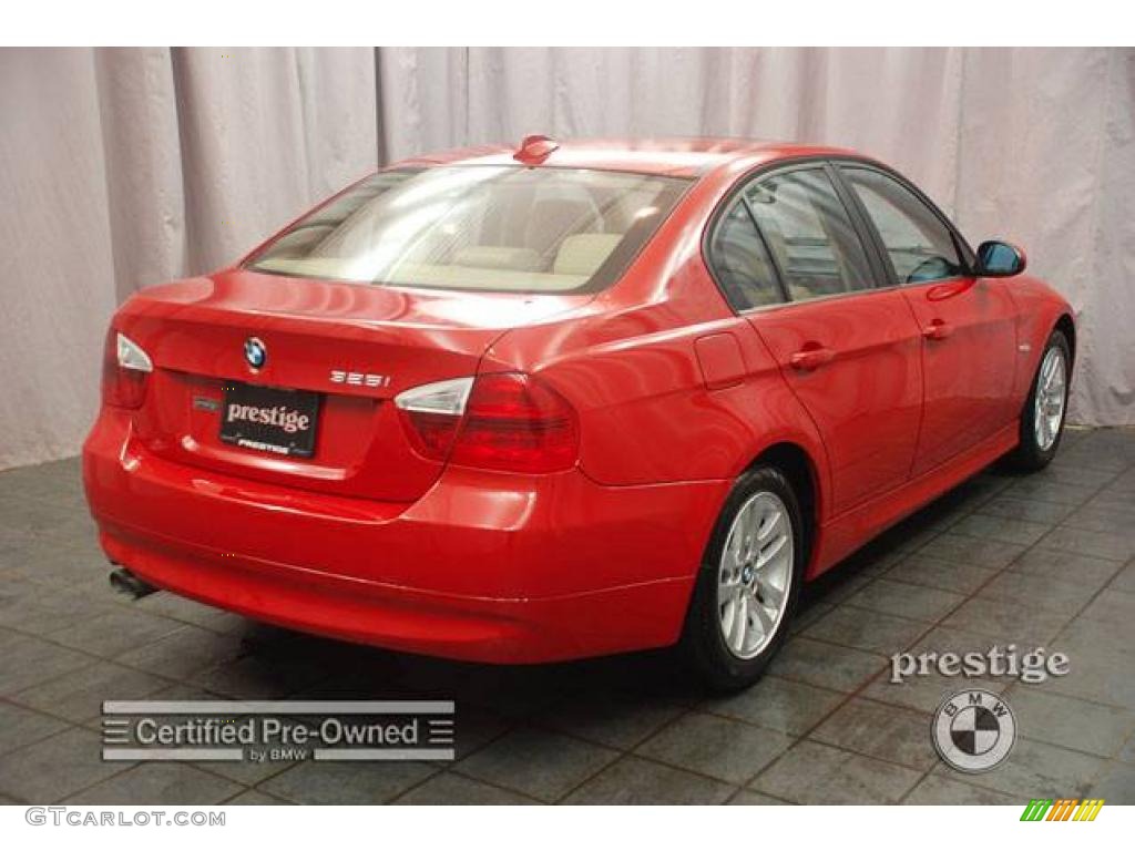 2006 3 Series 325i Sedan - Electric Red / Beige photo #5