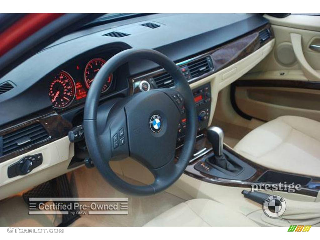 2006 3 Series 325i Sedan - Electric Red / Beige photo #13