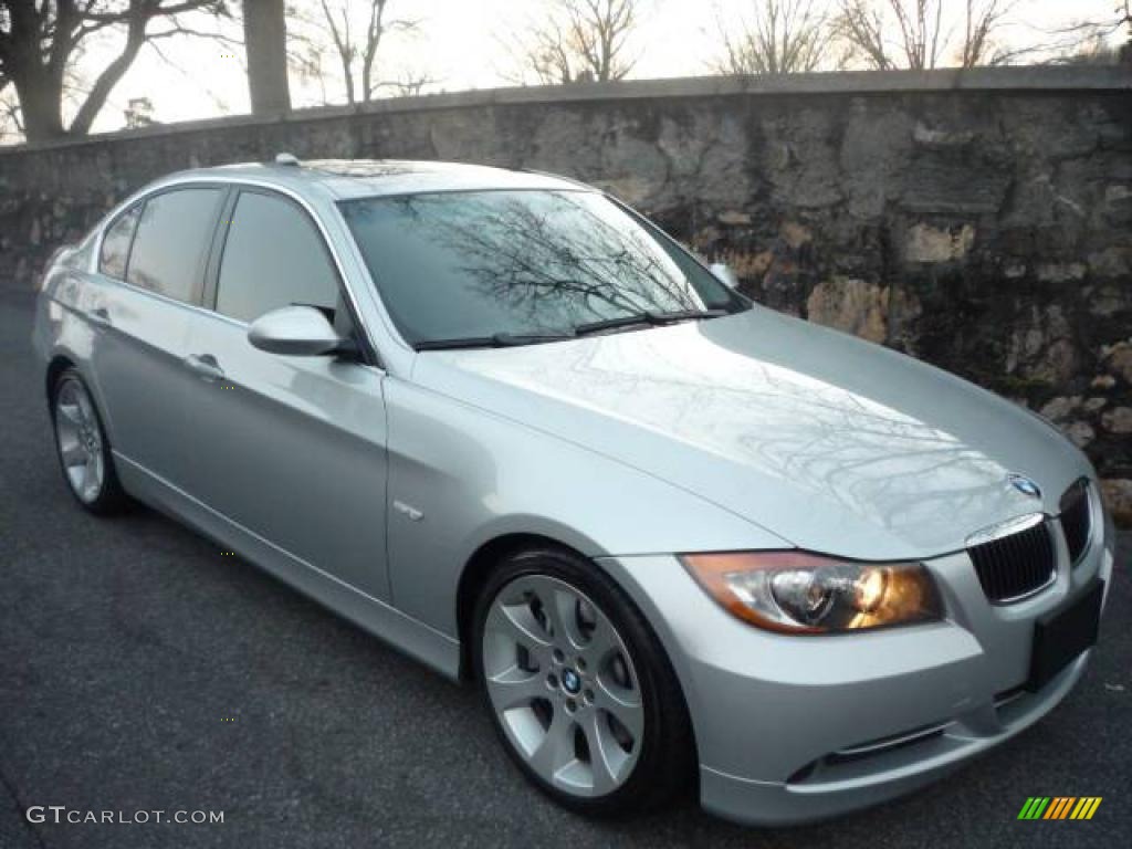 2007 3 Series 335i Sedan - Titanium Silver Metallic / Black photo #1