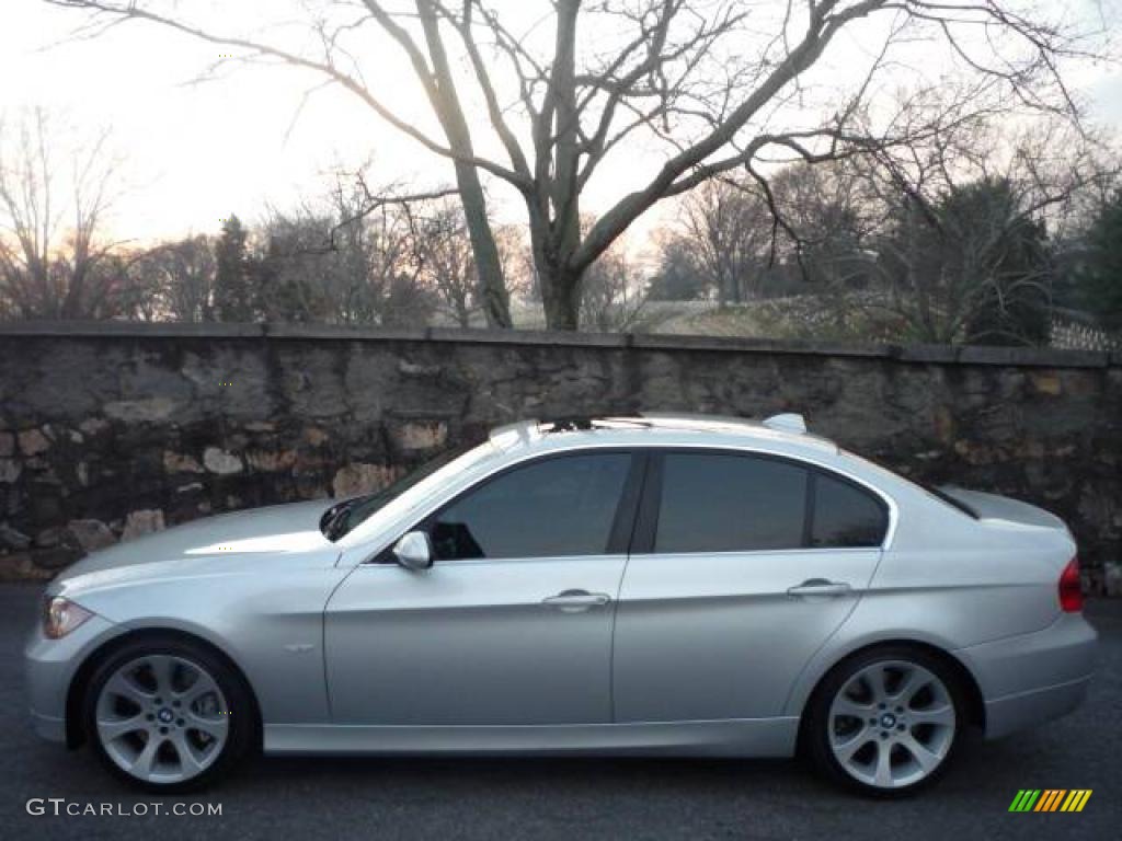 2007 3 Series 335i Sedan - Titanium Silver Metallic / Black photo #12
