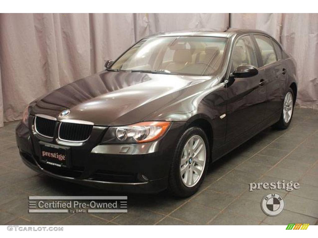 2007 3 Series 328xi Sedan - Jet Black / Beige photo #1