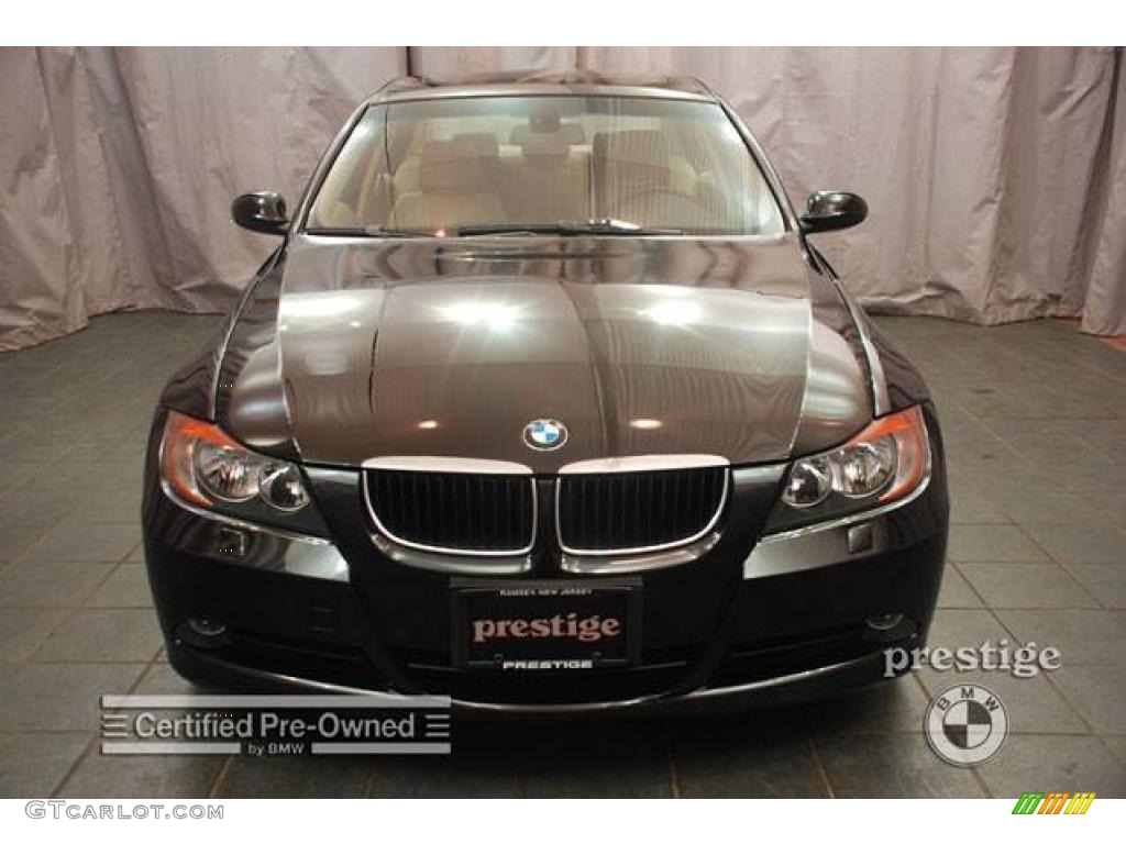 2007 3 Series 328xi Sedan - Jet Black / Beige photo #6