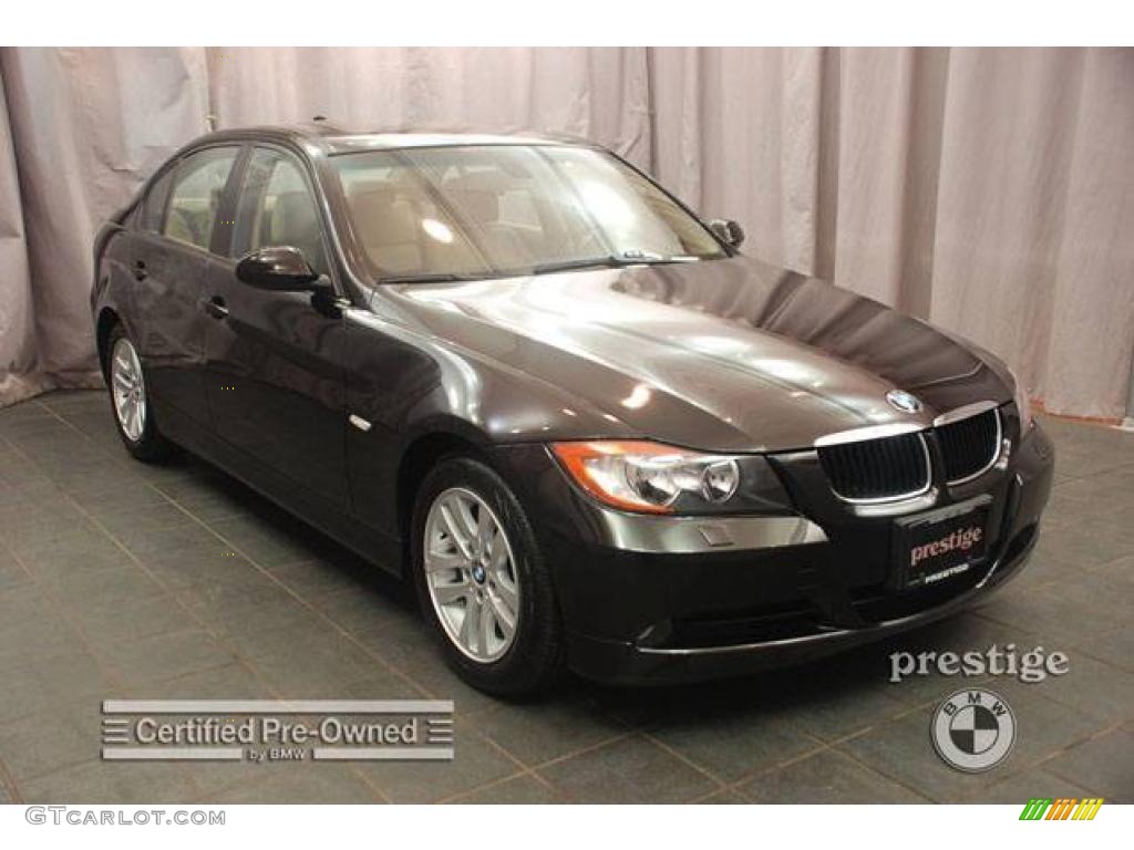2007 3 Series 328xi Sedan - Jet Black / Beige photo #7