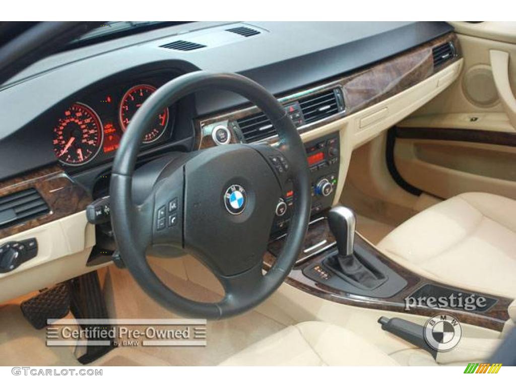 2007 3 Series 328xi Sedan - Jet Black / Beige photo #13