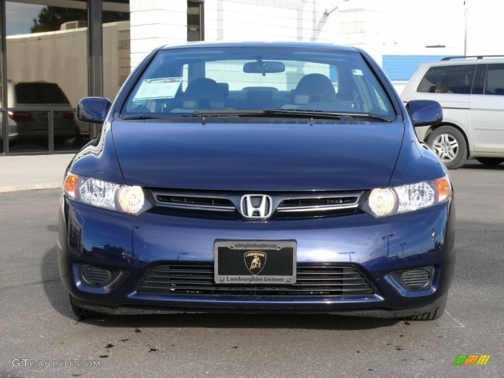 2007 Civic EX Coupe - Royal Blue Pearl / Gray photo #3