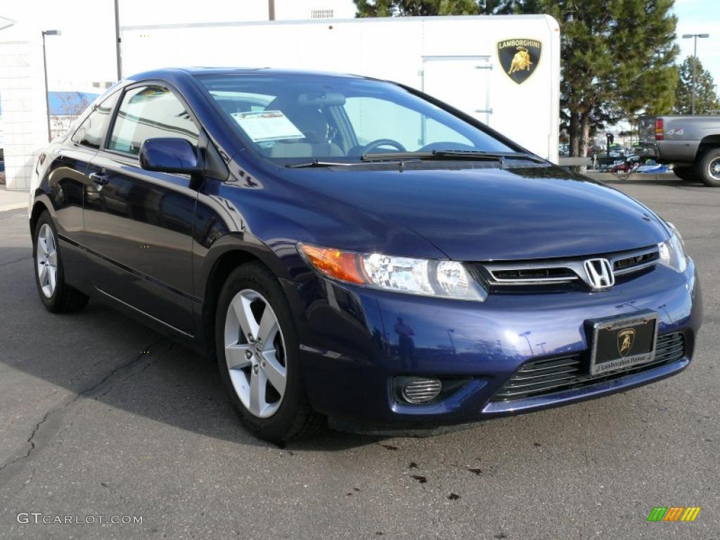 2007 Civic EX Coupe - Royal Blue Pearl / Gray photo #4