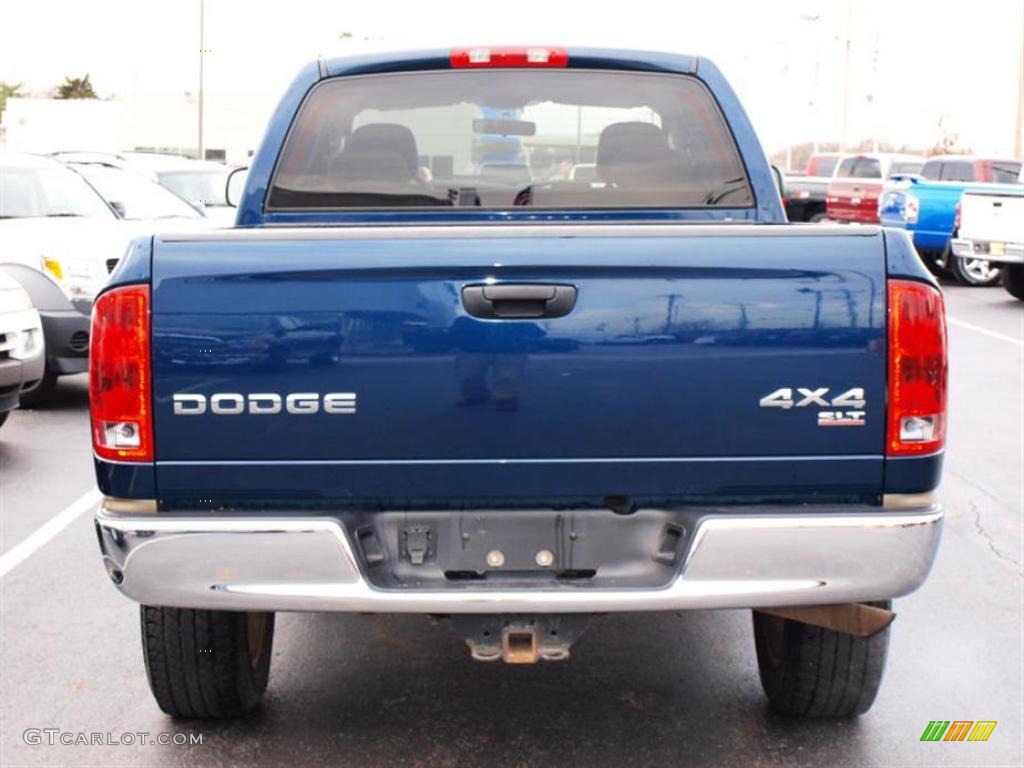 2004 Ram 1500 SLT Quad Cab 4x4 - Atlantic Blue Pearl / Taupe photo #6