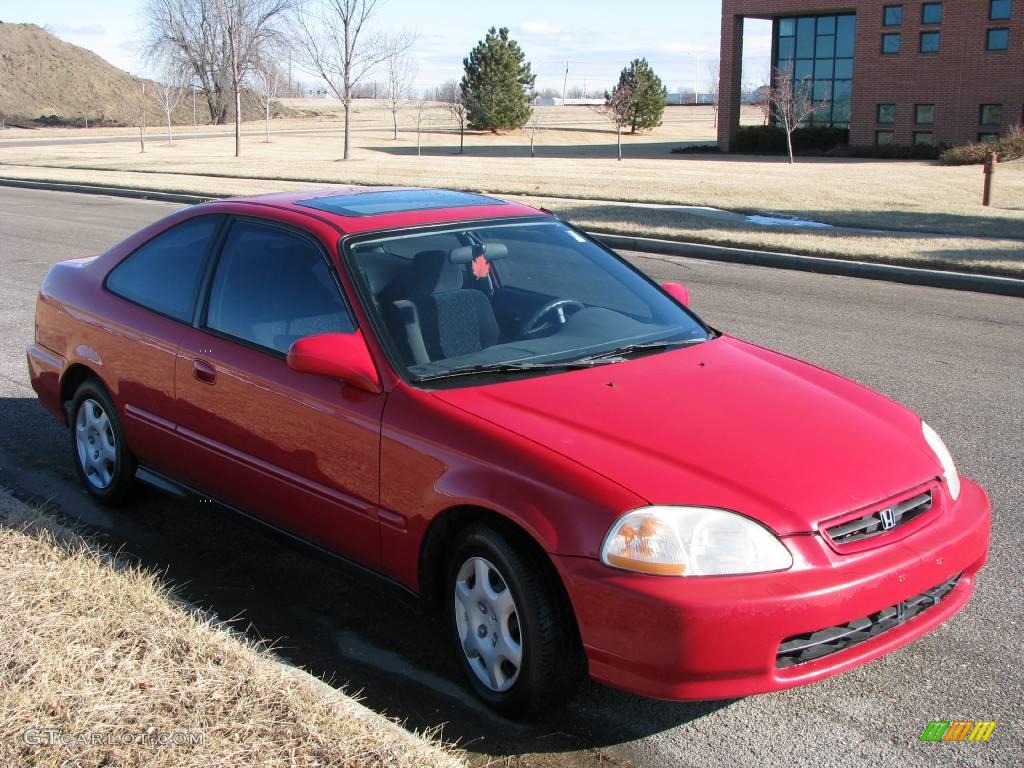 1998 Civic EX Coupe - Milano Red / Black photo #3