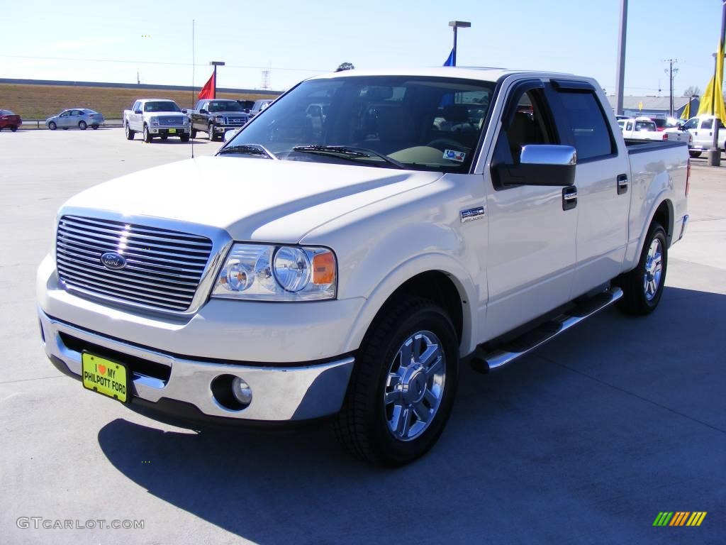 2007 F150 Lariat SuperCrew - White Sand Tri-Coat / Tan photo #1