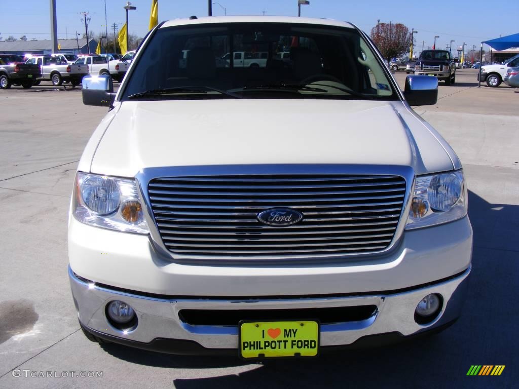 2007 F150 Lariat SuperCrew - White Sand Tri-Coat / Tan photo #3