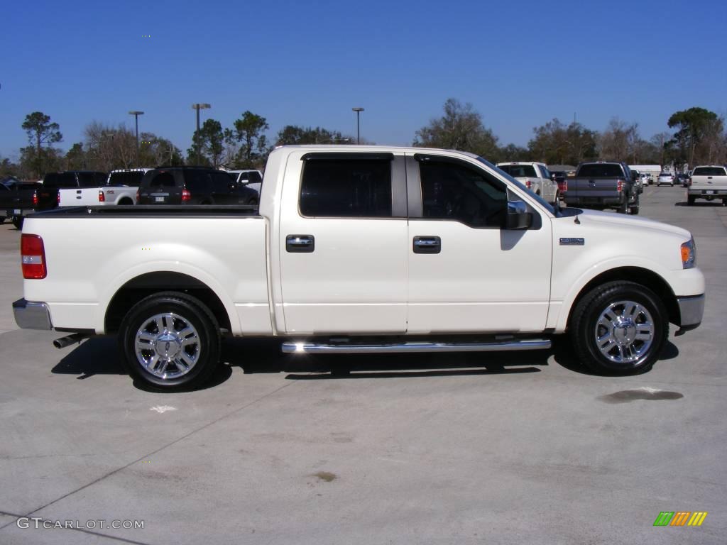 2007 F150 Lariat SuperCrew - White Sand Tri-Coat / Tan photo #5