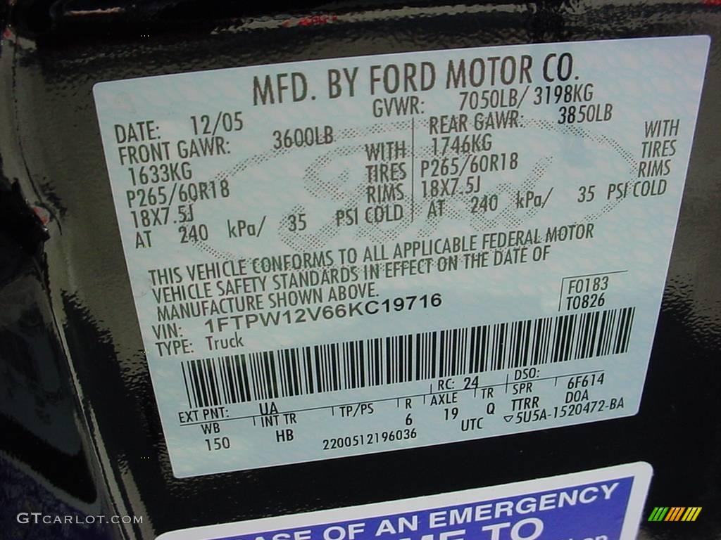 2006 F150 Lariat SuperCrew - Black / Black photo #17