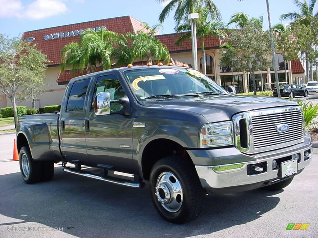 2007 F350 Super Duty Lariat Crew Cab 4x4 Dually - Dark Shadow Grey Metallic / Medium Flint photo #1