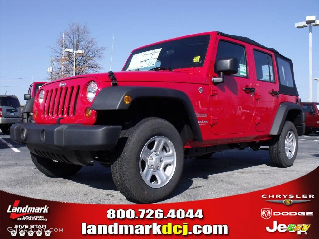 2010 Wrangler Unlimited Sport 4x4 - Flame Red / Dark Slate Gray/Medium Slate Gray photo #1