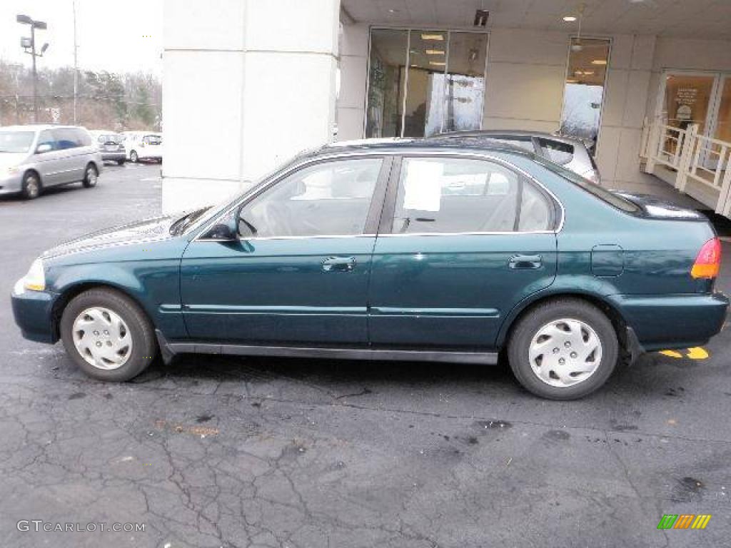 1996 Civic EX Sedan - Dark Green Pearl Metallic / Beige photo #1
