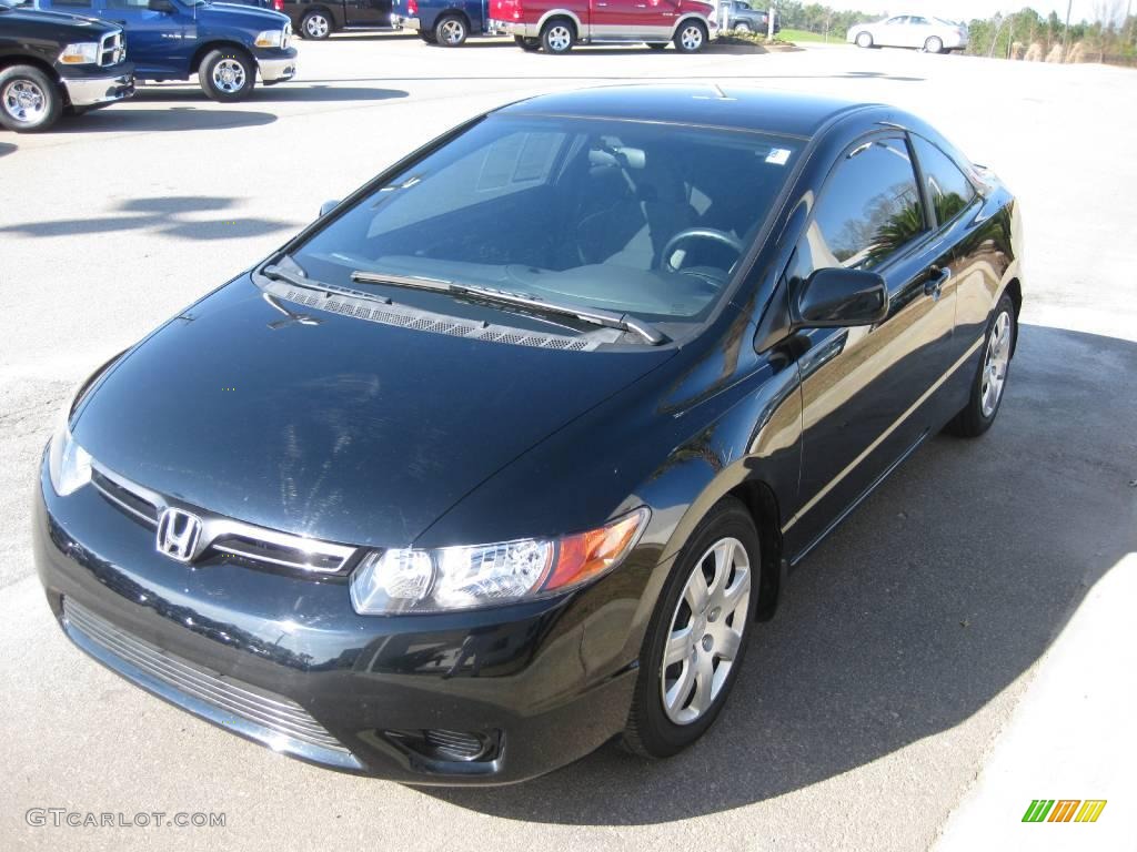 2008 Civic LX Coupe - Nighthawk Black Pearl / Gray photo #1