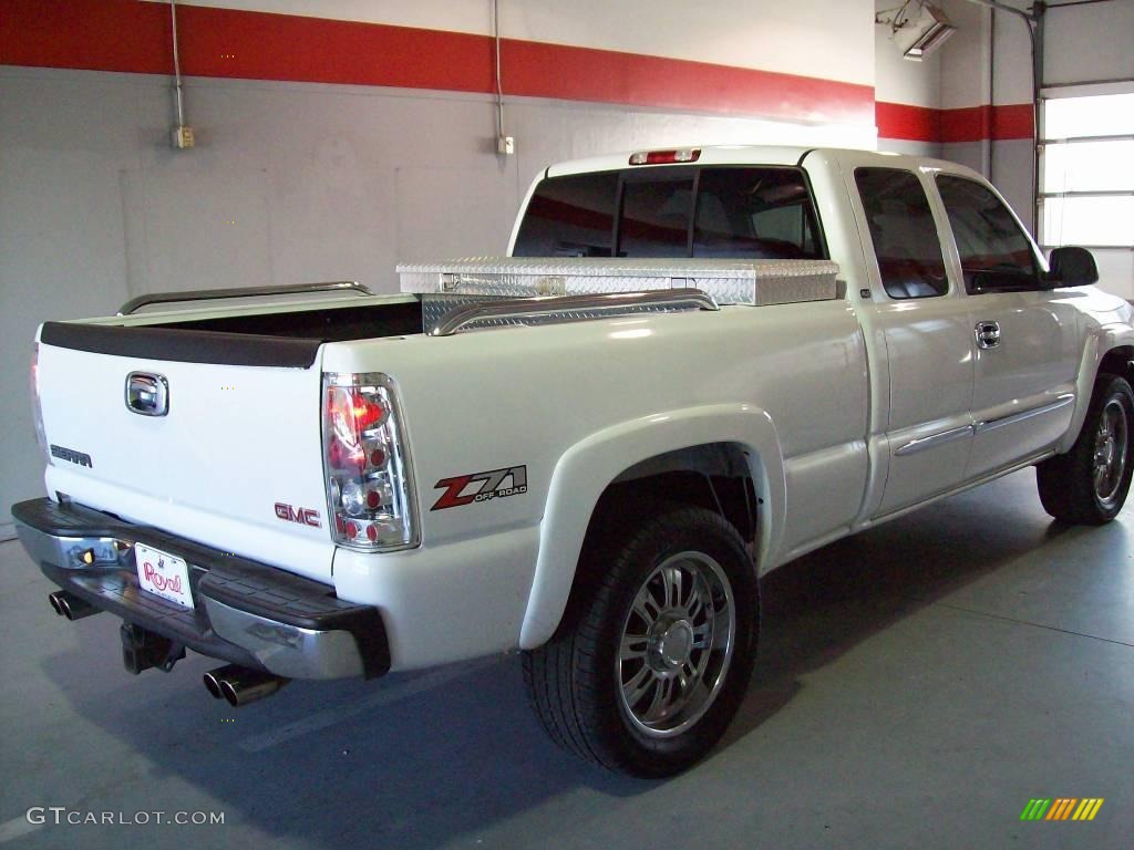 2005 Sierra 1500 SLT Extended Cab 4x4 - Summit White / Neutral photo #3