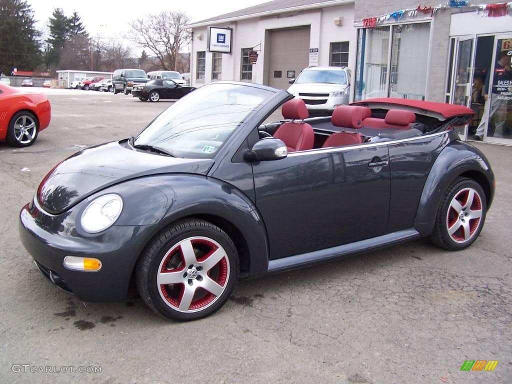 2005 New Beetle Dark Flint Edition Convertible - Dark Flint Metallic / Bordeaux Red photo #3