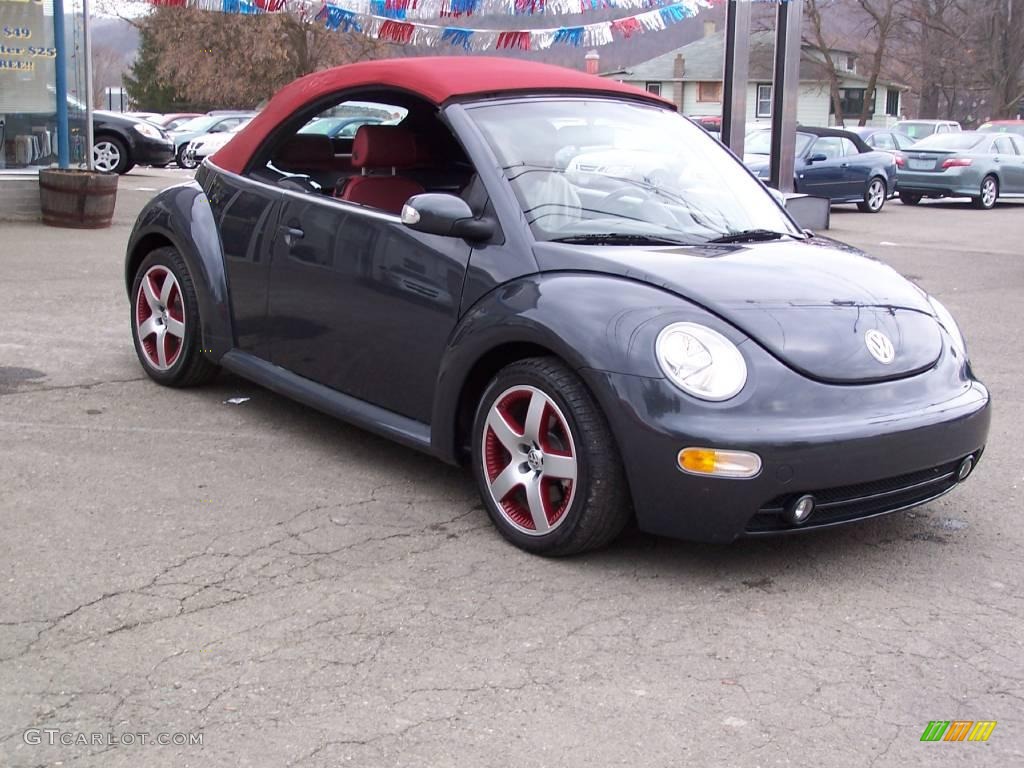 2005 New Beetle Dark Flint Edition Convertible - Dark Flint Metallic / Bordeaux Red photo #39